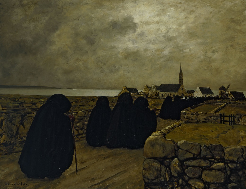 Charles Cottet - Messe basse en hiver (Bretagne)