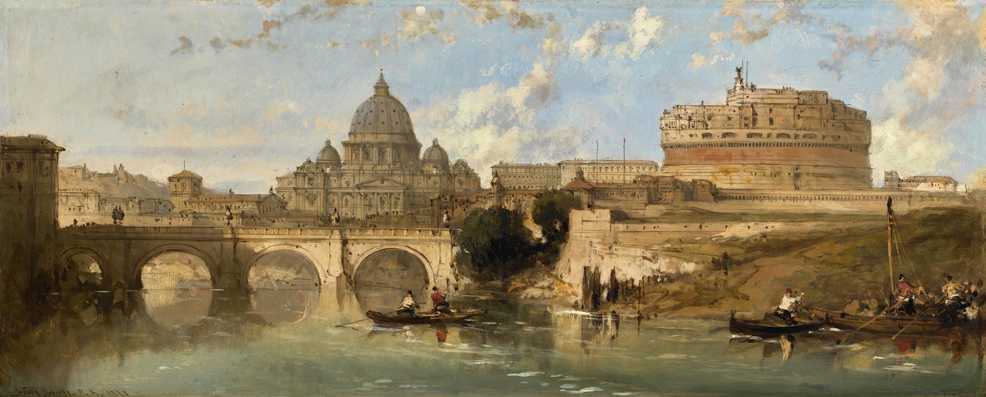 David Roberts - Castle And Bridge Of St. Angelo, Rome