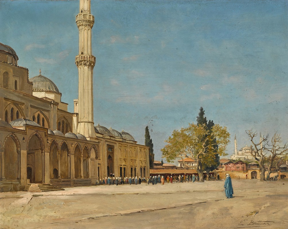 Ernest Buttura - Devant La Mosquée, Constantinople