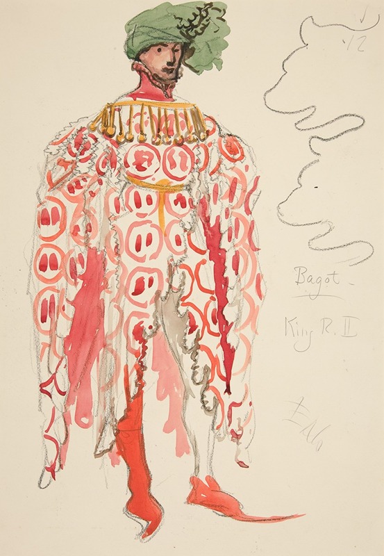 Edwin Austin Abbey - Bagot, costume sketch for Henry Irving’s Planned Production of King Richard II