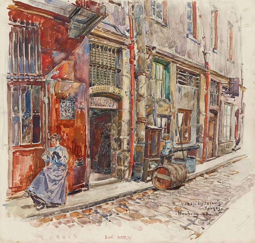 Frédéric Houbron - Entrée escalier A du Marché des Enfants-Rouges, en 1908. 3ème arrondissement