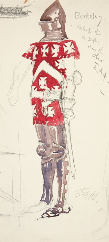 Edwin Austin Abbey - Berkeley, costume sketch for Henry Irving’s Planned Production of Richard II
