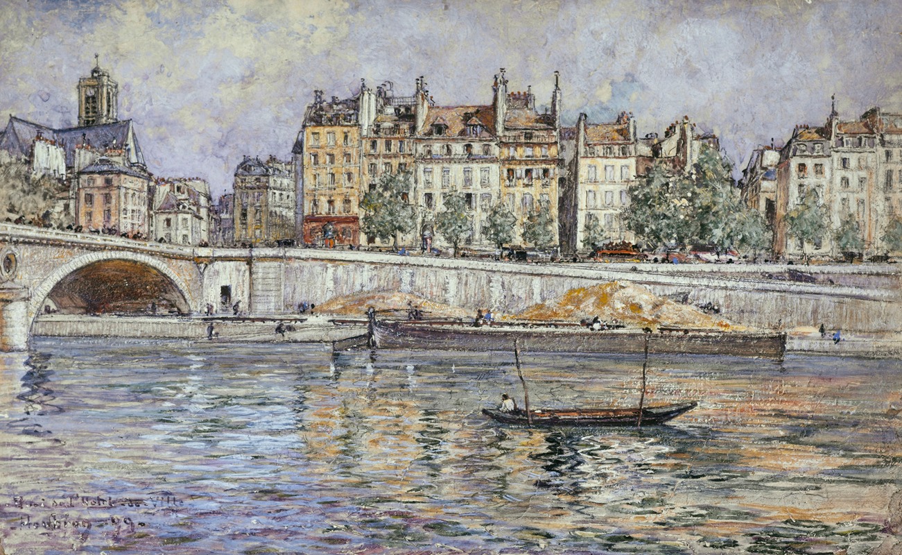 Frédéric Houbron - Le quai de l’Hôtel-de-Ville et le pont Louis-Philippe