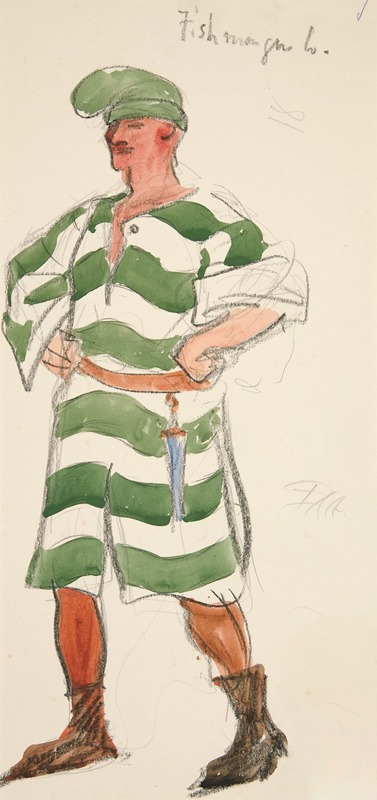 Edwin Austin Abbey - Fishmonger, costume sketch for Henry Irving’s Planned Production of King Richard II