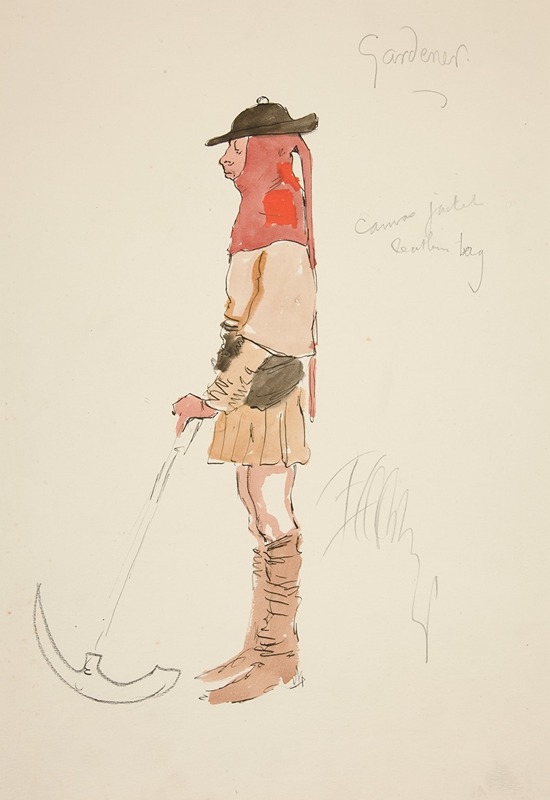 Edwin Austin Abbey - Gardener, costume sketch for Henry Irving’s Planned Production of King Richard II