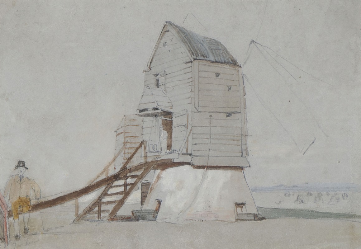 George Bryant Campion - A Figure Beside A Windmill