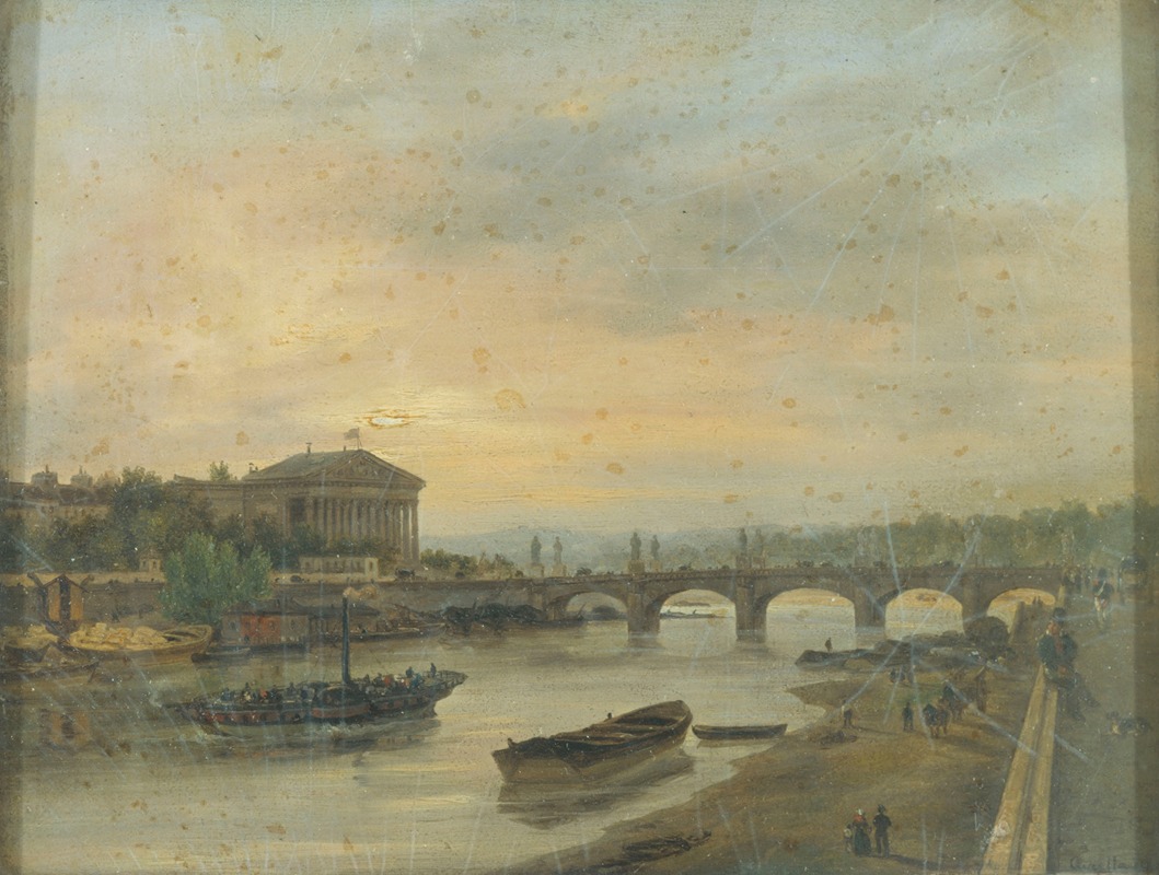 Giuseppe Canella - Le Palais Bourbon et le Pont Louis-XVI (pont de la Concorde)