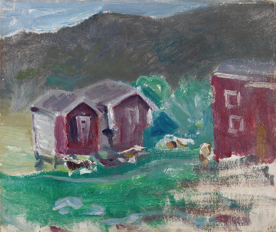 Halfdan Egedius - Sketch of the Farm Äse in Telemark