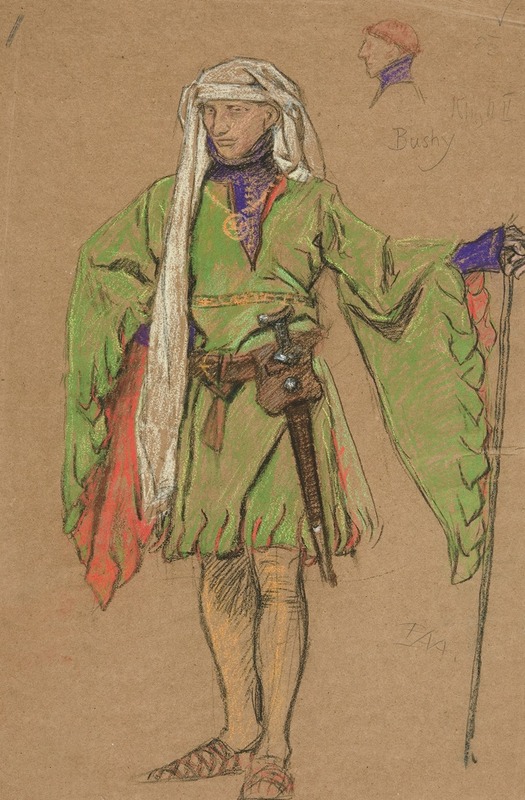 Edwin Austin Abbey - Bushy, costume sketch for King Richard II
