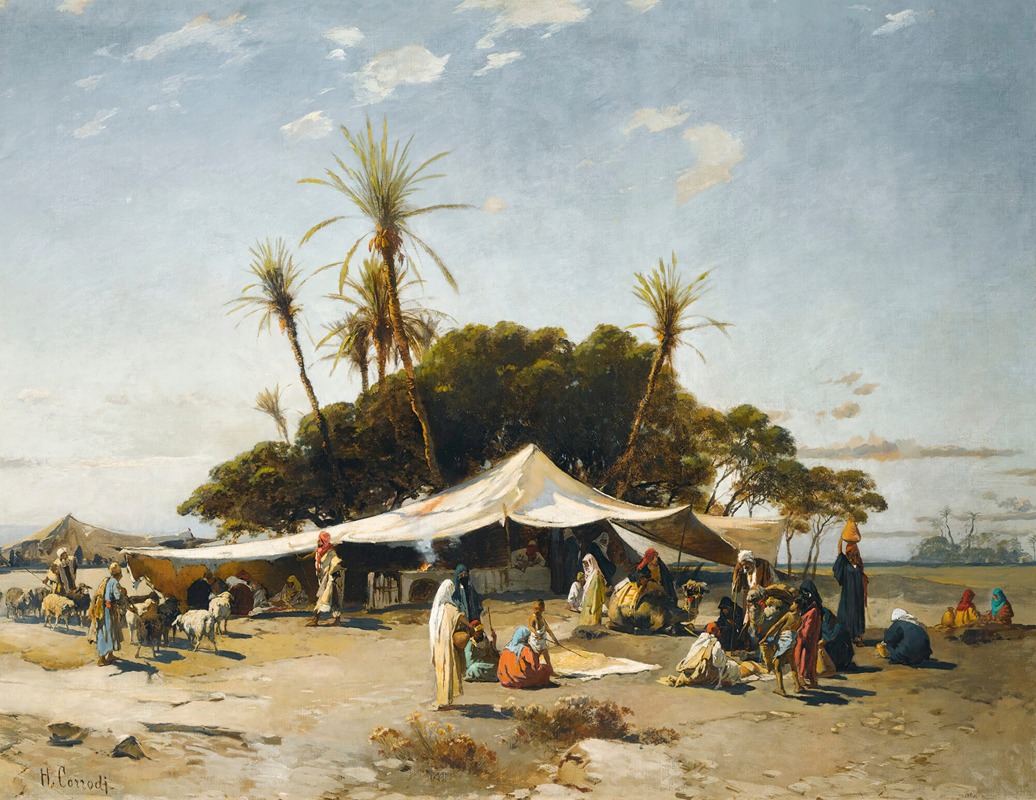 A camp the desert by Hermann David Salomon Corrodi - Artvee