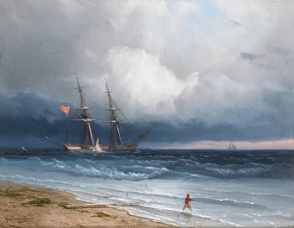 Ivan Konstantinovich Aivazovsky - Ship by the Shore