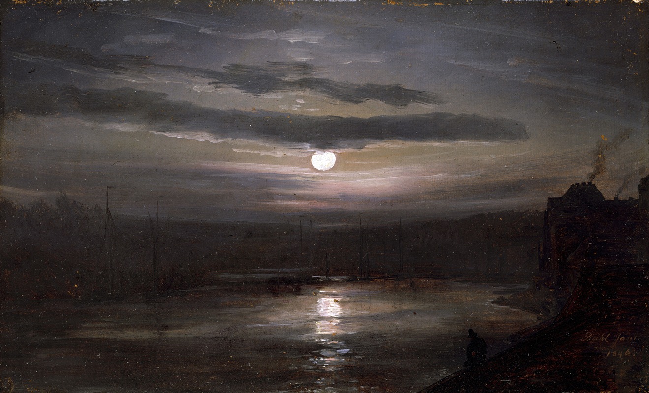 Johan Christian Dahl - The Elbe in Moonlight