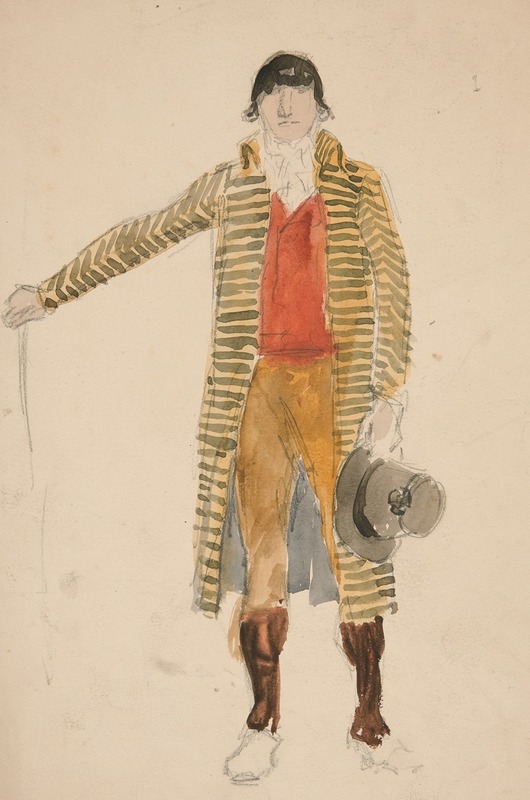 Edwin Austin Abbey - Sketch of a man – costume study for La Tosca II
