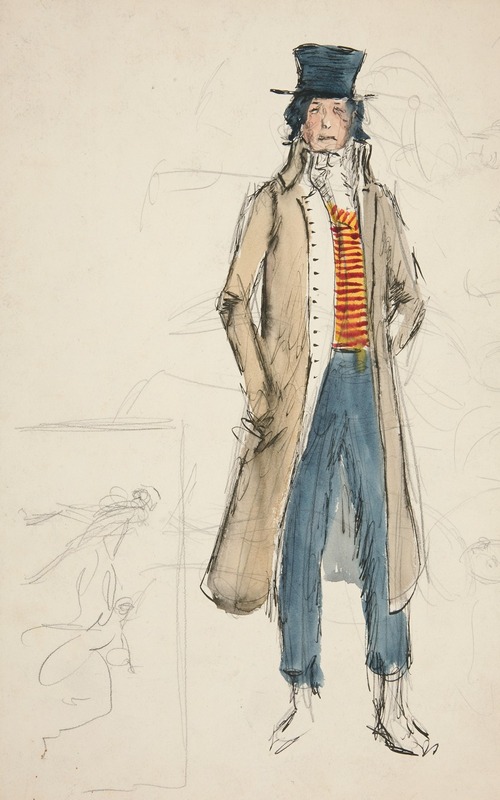 Edwin Austin Abbey - Sketch of a man – costume study for La Tosca
