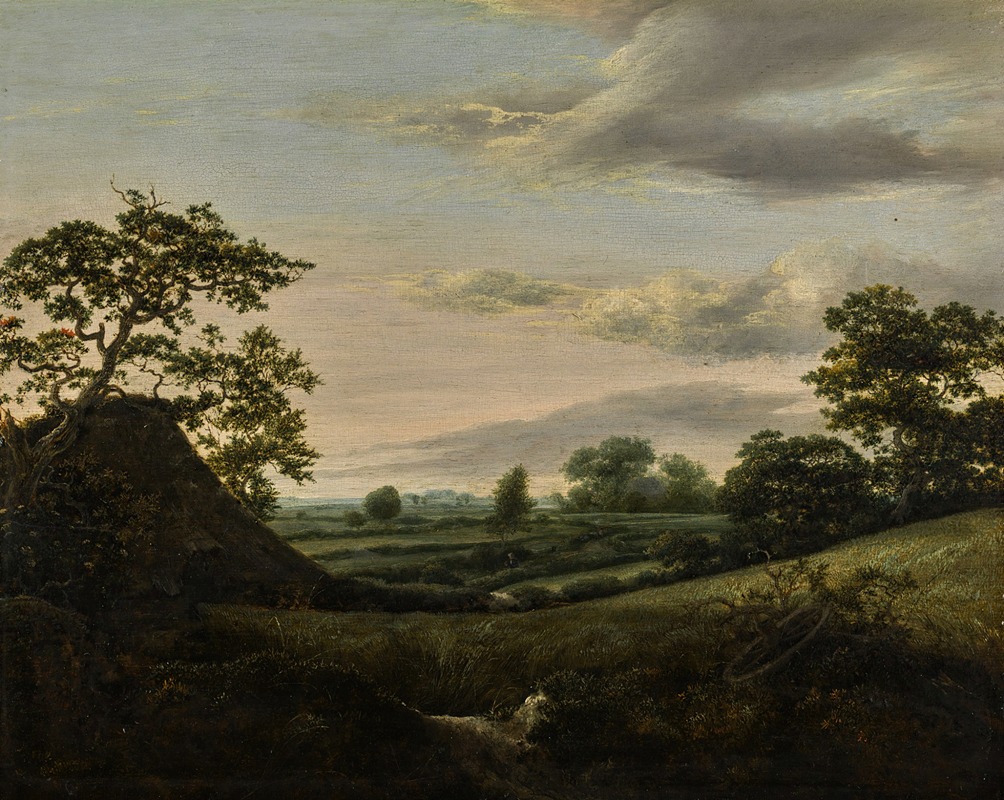 Jacob van Ruisdael - Landscape with cornfields and a thatched barn