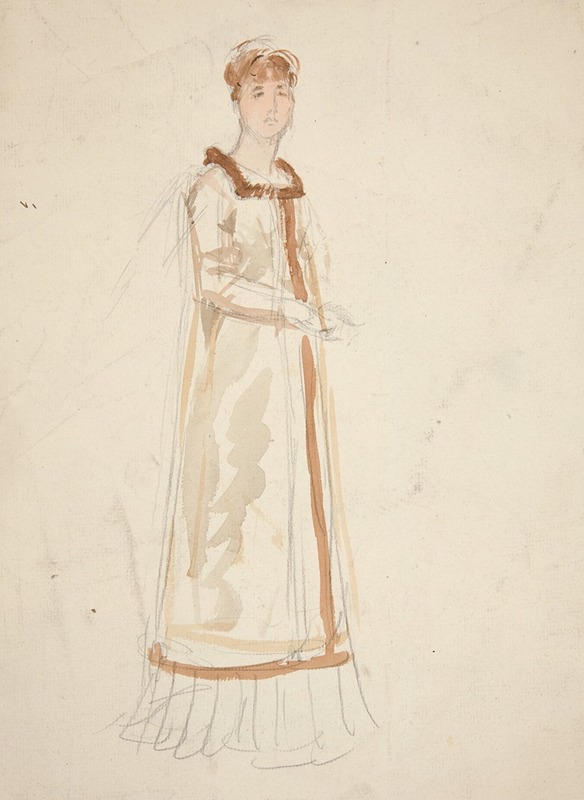 Edwin Austin Abbey - Sketch of a woman – study for a play