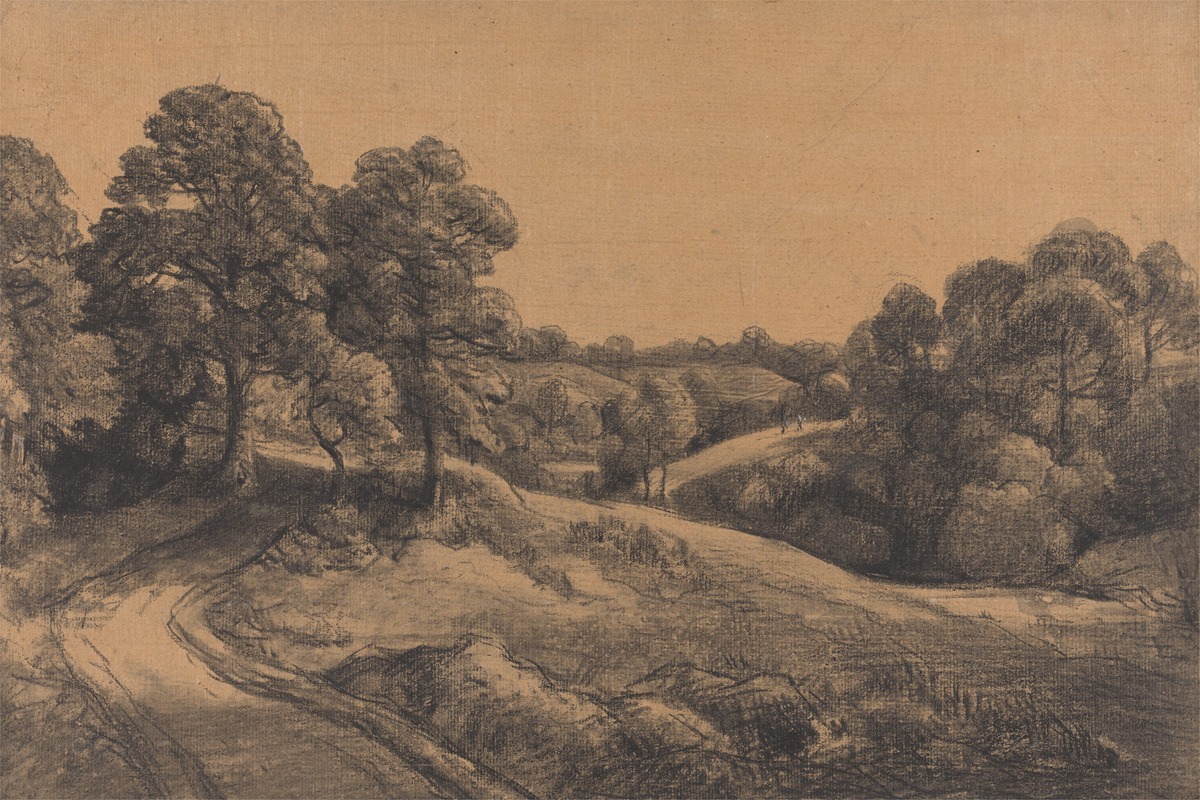 John Constable - Wooded Slope with a Receding Road