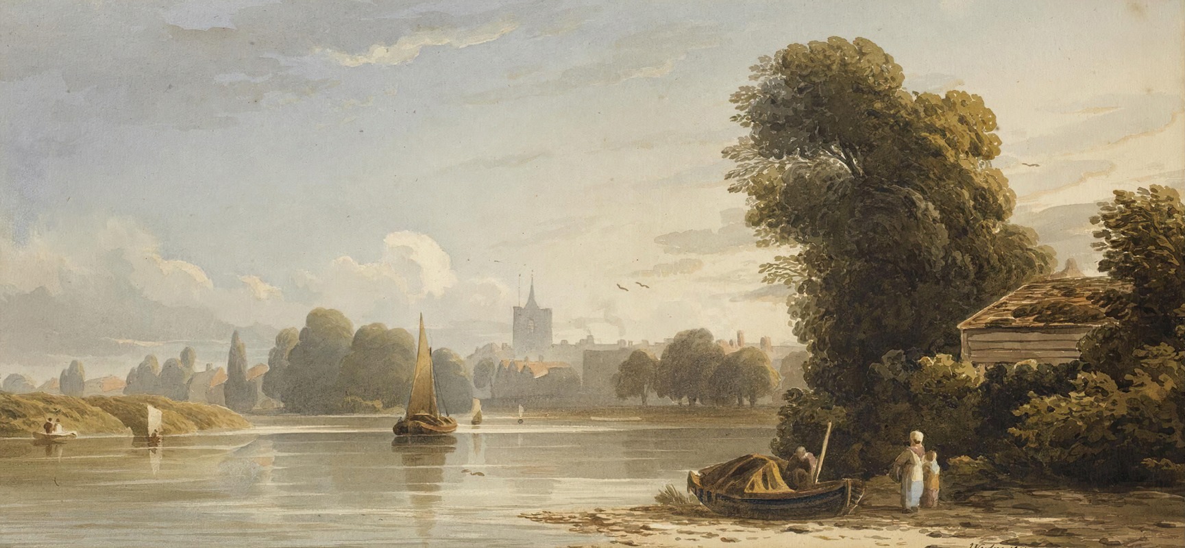 John Varley - The Thames At Chiswick