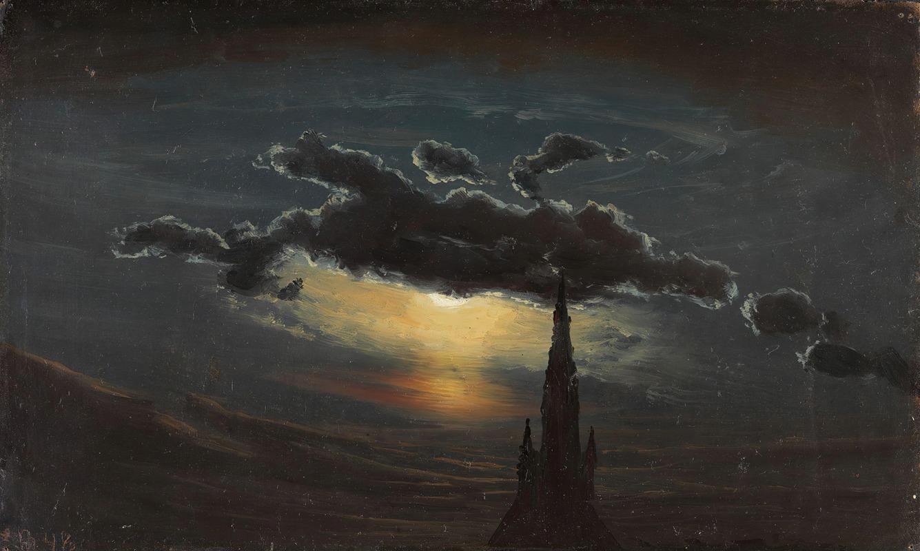 Knud Baade - Study of Clouds in Moonlight