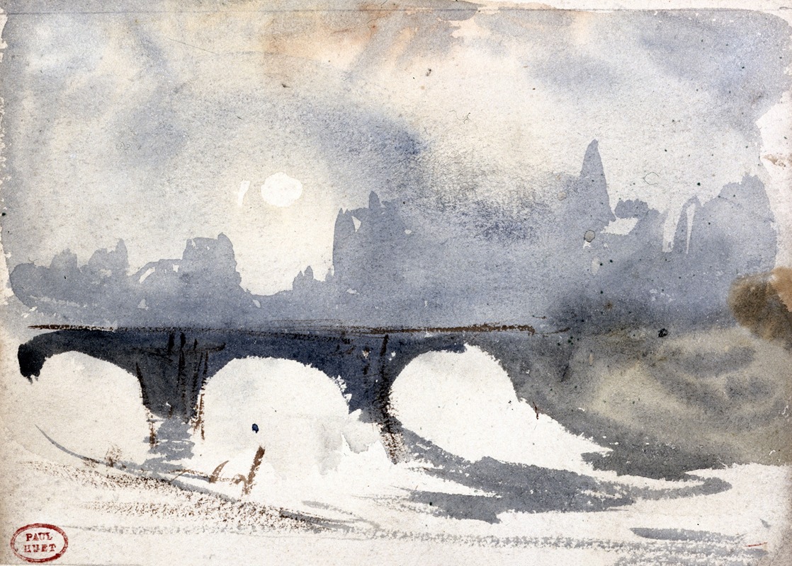 Paul Huet - Matinée d’hiver près du Pont Neuf