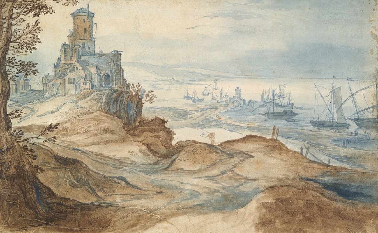 School of Pieter Brueghel the Elder - Castle on the Seashore