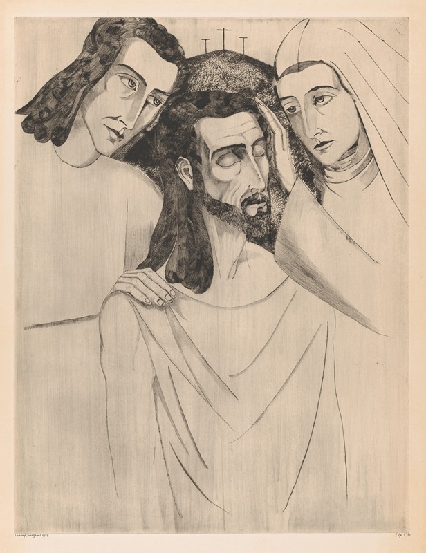 Lodewijk Schelfhout - Christus tussen Johannes de Doper en Maria