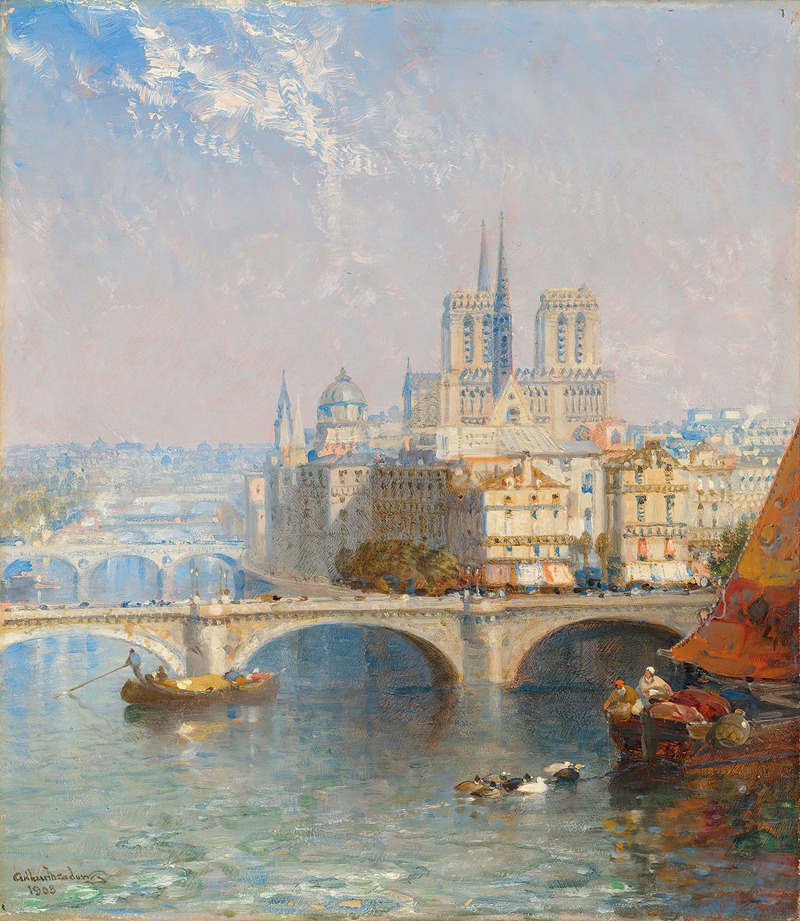 Arthur Joseph Meadows - Paris with Notre Dame