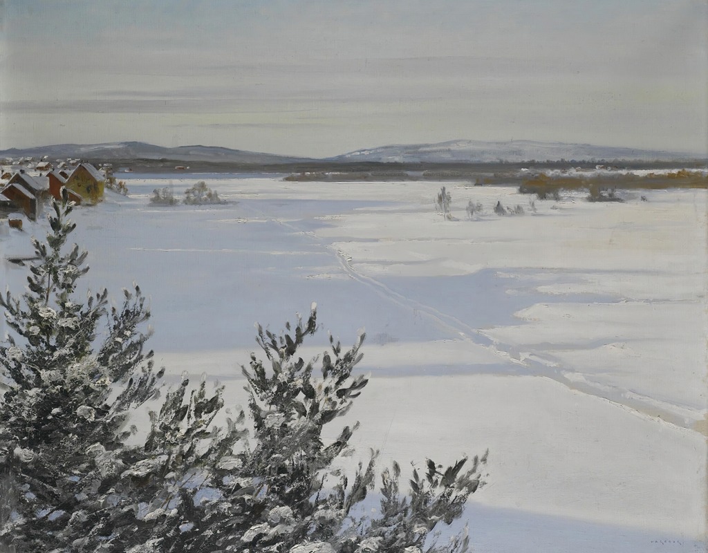 August Hagborg - Snowy landscape