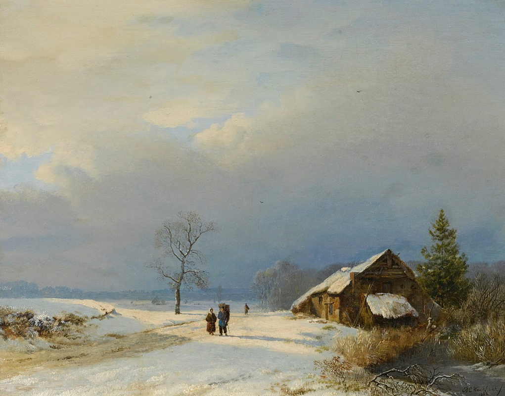 Barend Cornelis Koekkoek - Dutch winter in the Gooi