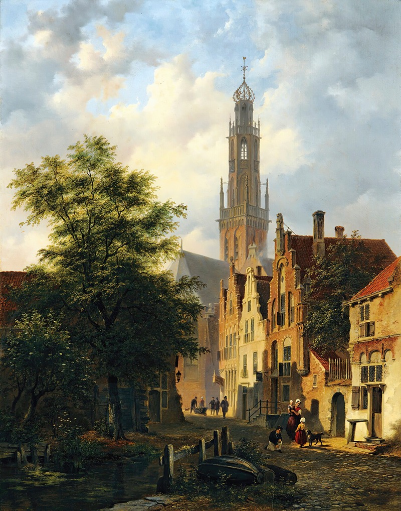 Bartholomeus Johannes van Hove - Bakenesserkerk seen from the Valkestraat, Haarlem