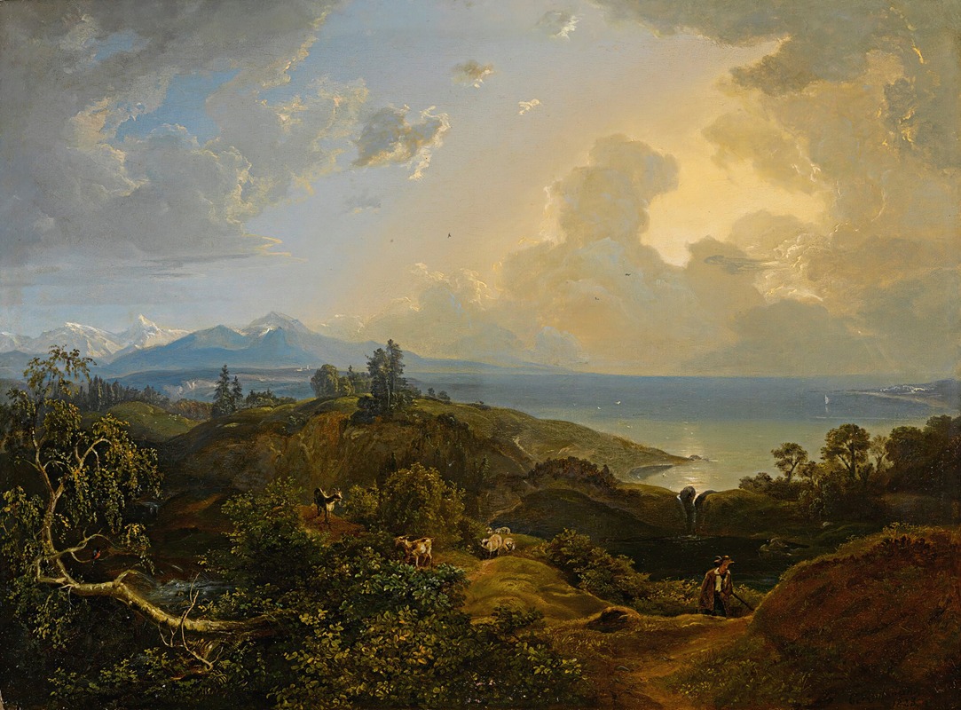 Carl Rottmann - An extensive landscape in Bavaria or the Salzkammergut