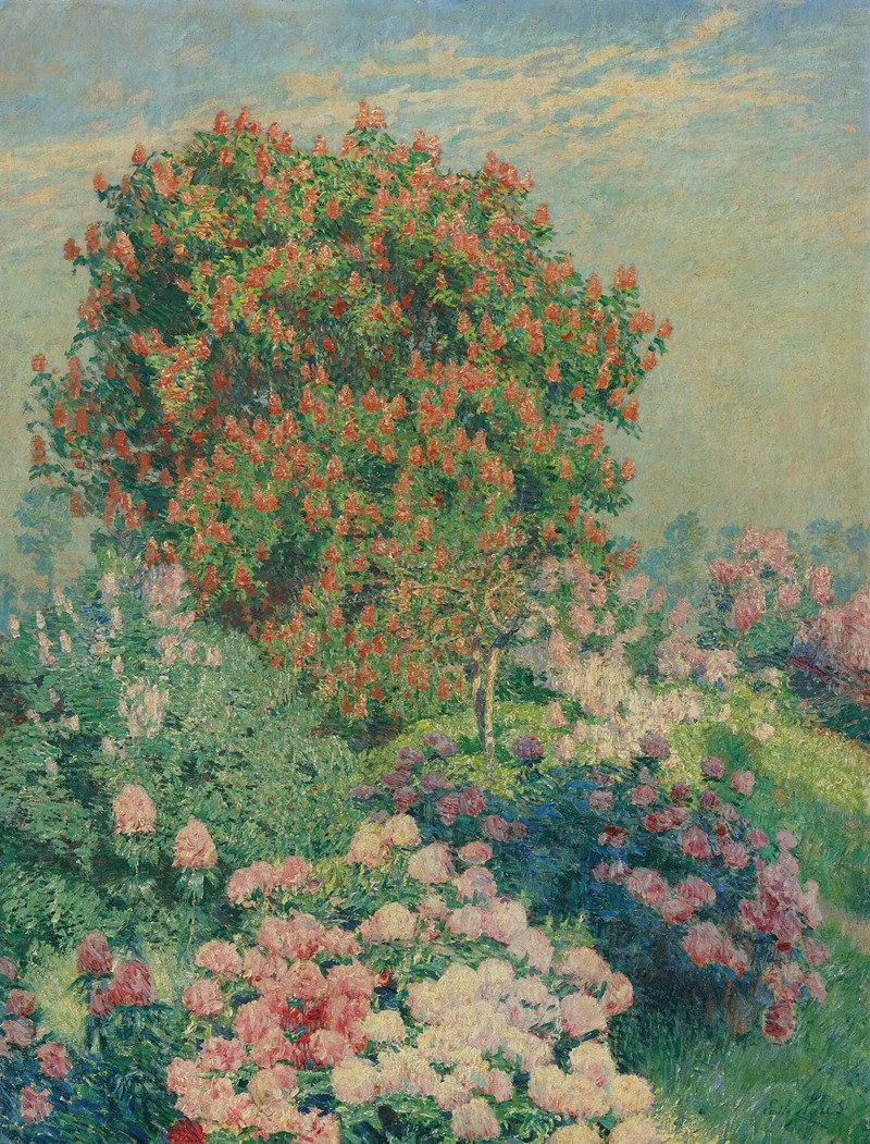 Emile Claus - The flower garden in may