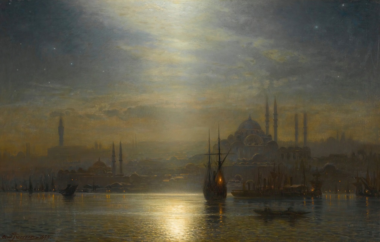 Ernest Karl Eugen Koerner - Night view over the Bosphorus