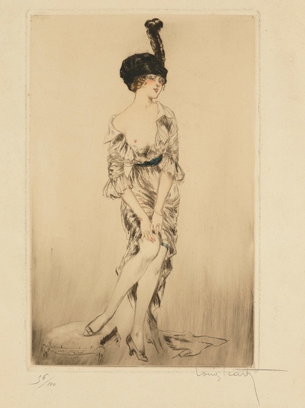 Louis Icart - A fashionable young woman