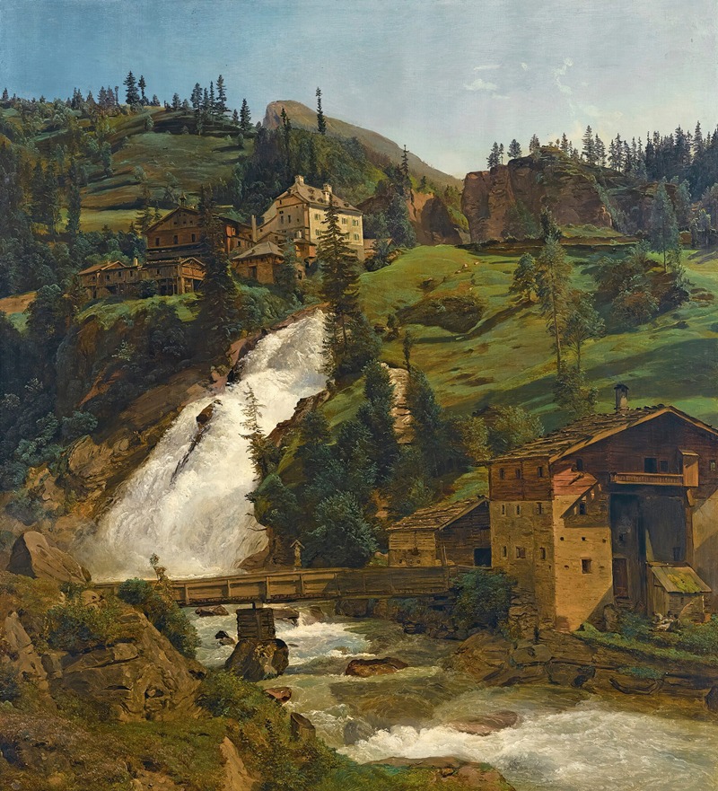 Ferdinand Georg Waldmüller - Wildbad Gastein (The Wildbad Gastein Falls)