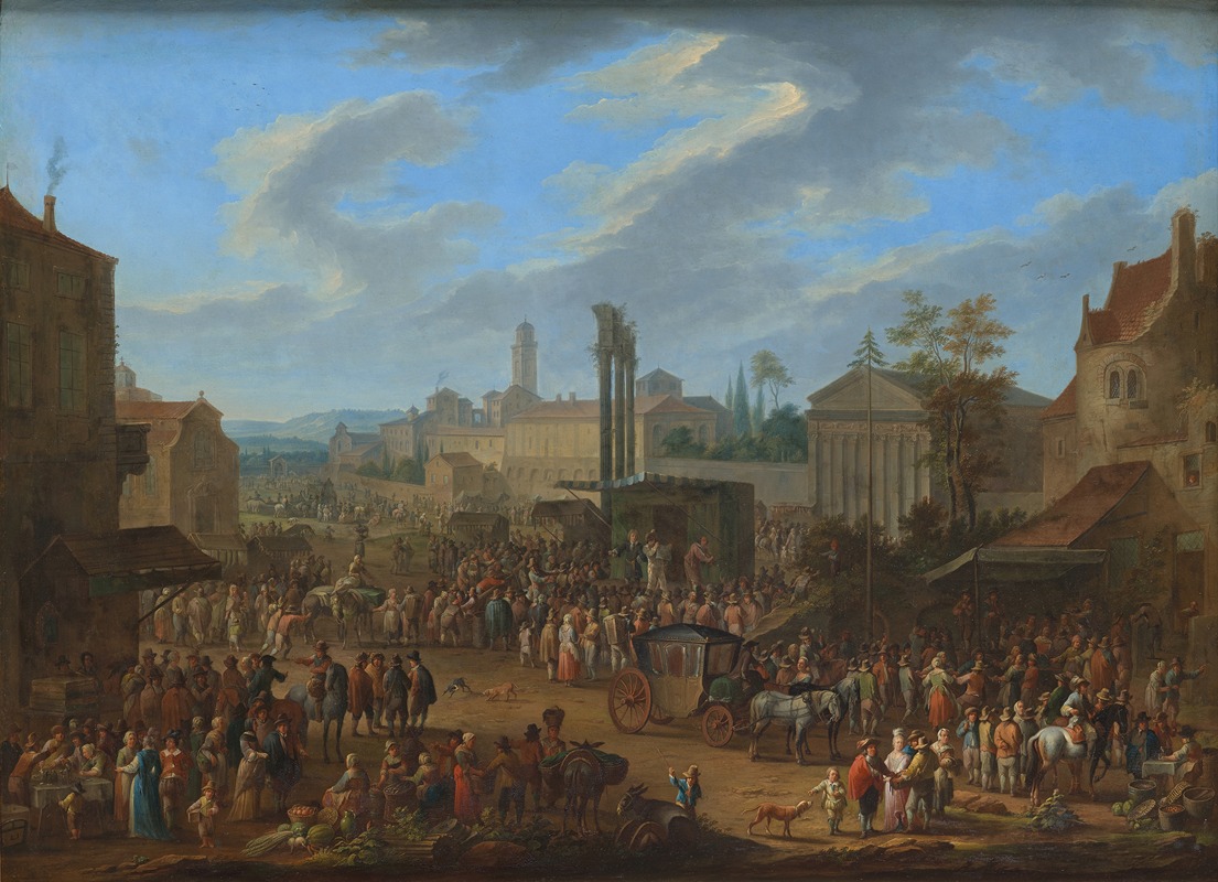 Franz de Paula Ferg - Jahrmarkt mit Tempel und Maibaum