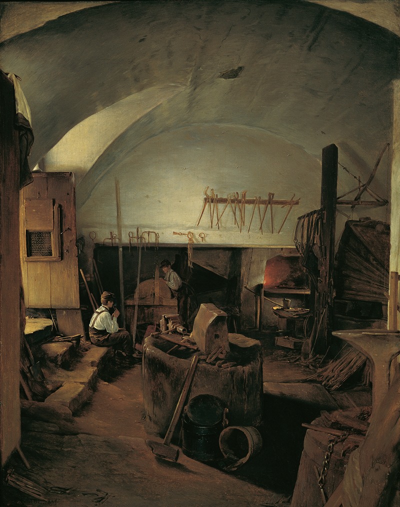Franz Eybl - The inside of a forge