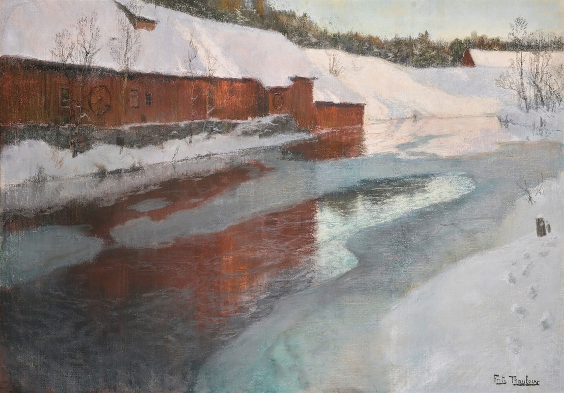 Frits Thaulow - The Lysaker River In Winter