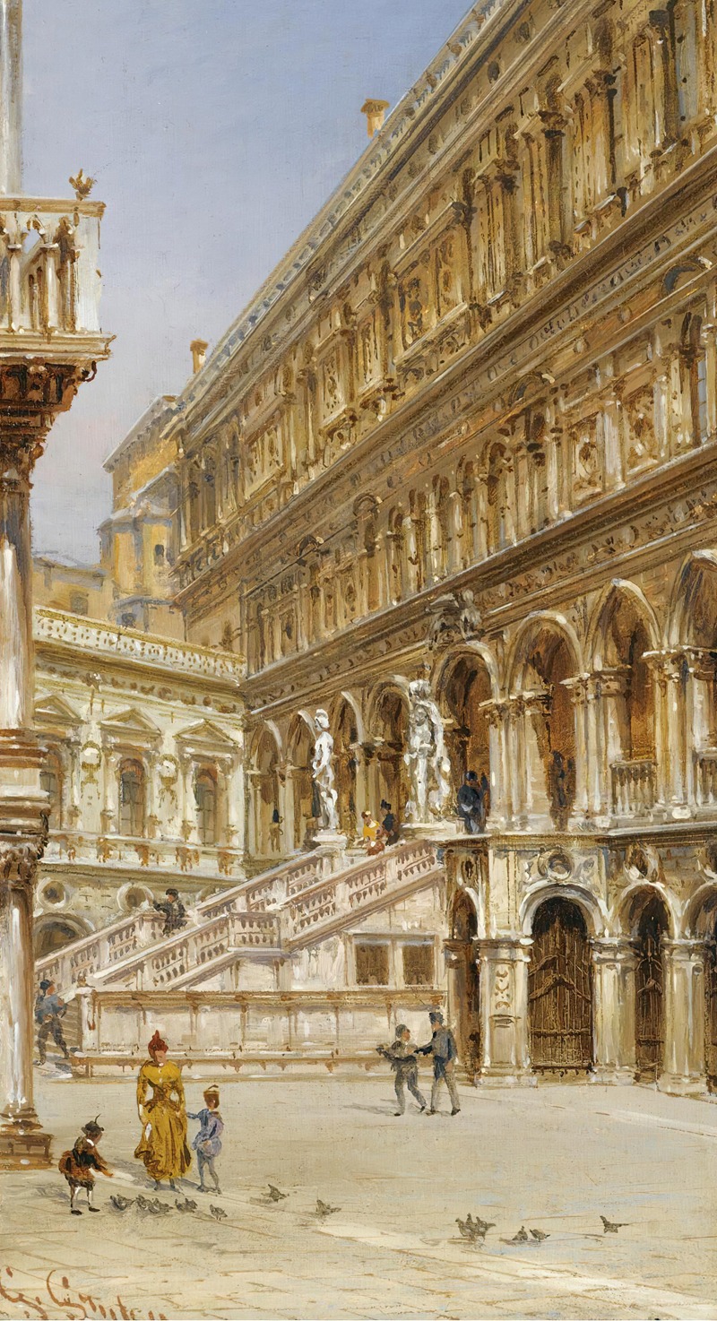 Giovanni Grubacs - The Giants’ Staircase In The Courtyard Of The Doge’s Palace