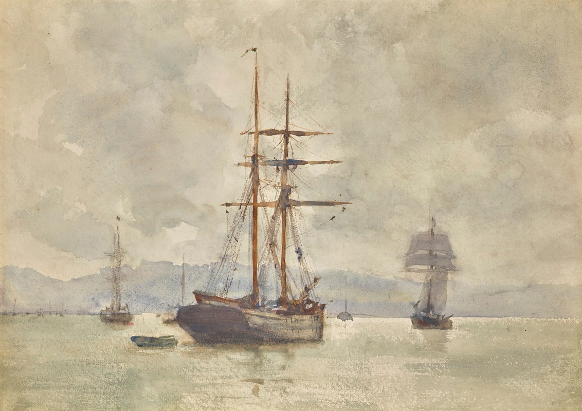 Henry Scott Tuke - Sailing Ships At Anchor