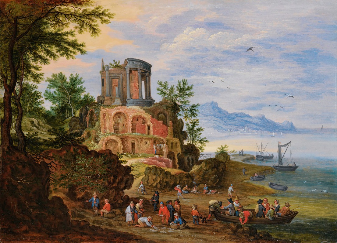 Jan Brueghel the Younger - Landscape With Ruins Animated With Figures