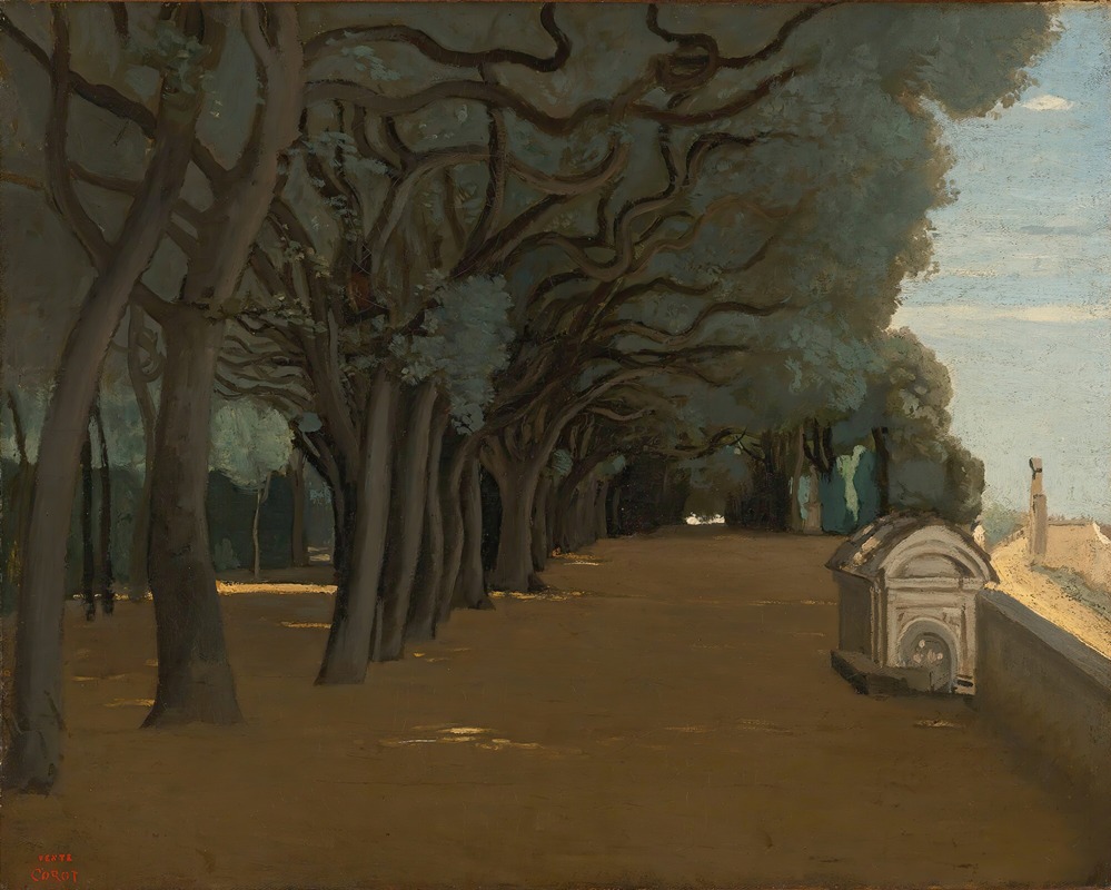 Jean-Baptiste-Camille Corot - Rome; Terrasse De La Villa Pamphili