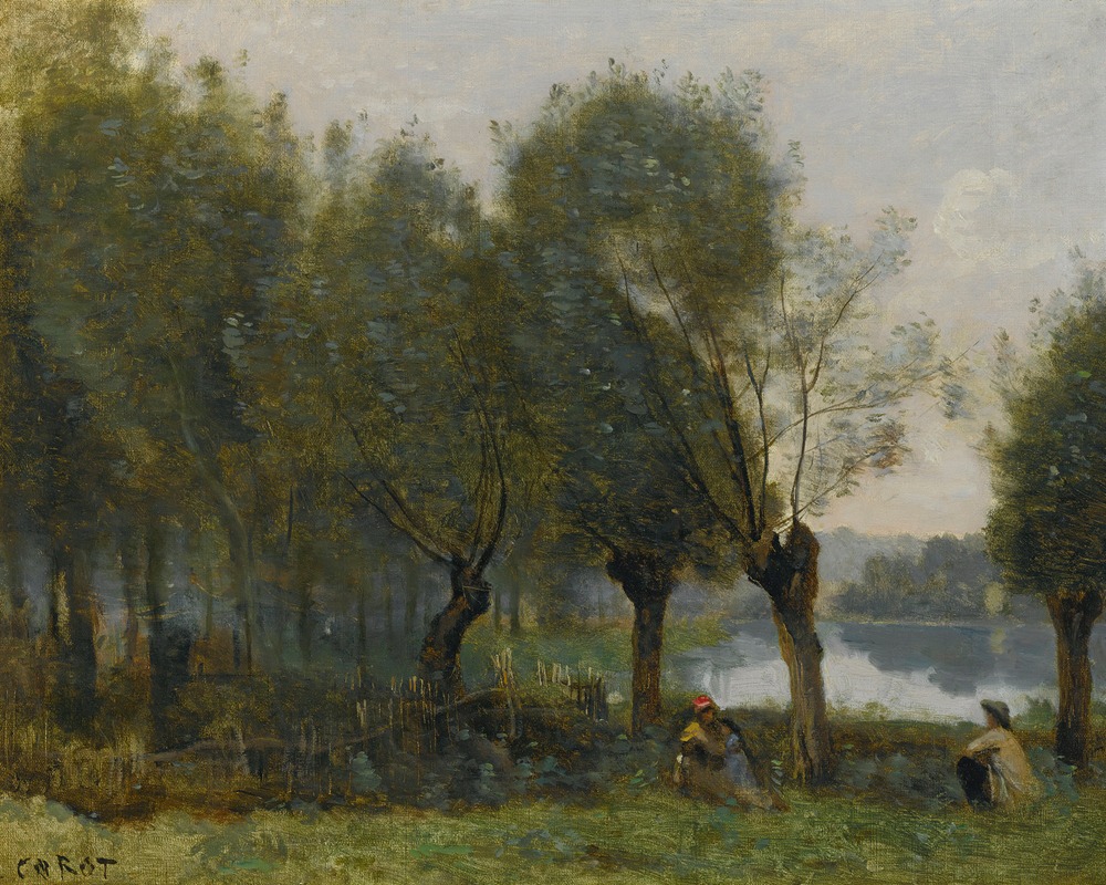 Jean-Baptiste-Camille Corot - Montgeron-Saulaie Au Bord De L’eau