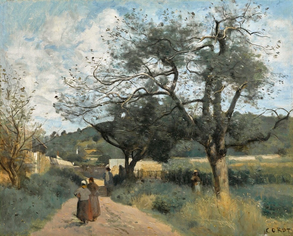 Jean-Baptiste-Camille Corot - Marcoussis, Route À Travers Les Champs