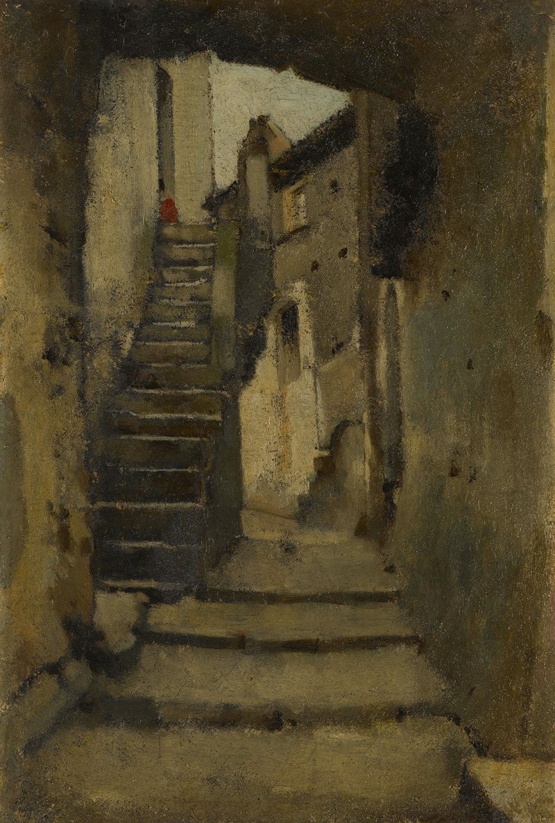 Jean-Jacques Henner - Escalier dans une ruelle à Rome