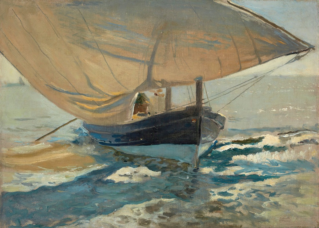 Joaquín Sorolla - Barcas En La Playa (Fishing Boats On The Beach, Valencia)