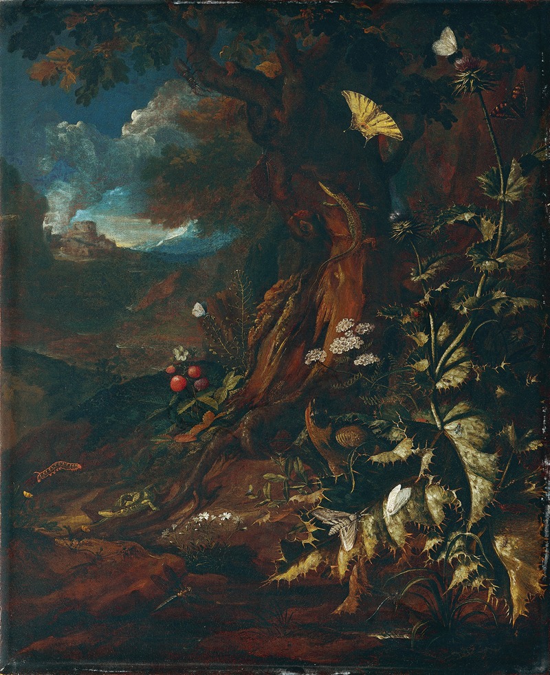 Johann Adalbert Angermayer - Landschaft mit Reptilien und Insekten
