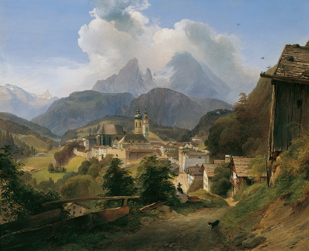 Johann Fischbach - Berchtesgaden mit dem Watzmann