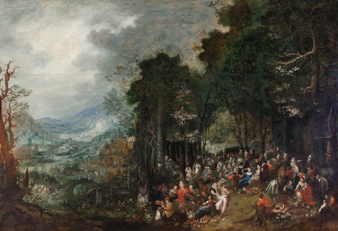 Johann Jakob Hartmann - Landschaft mit Festgesellschaft