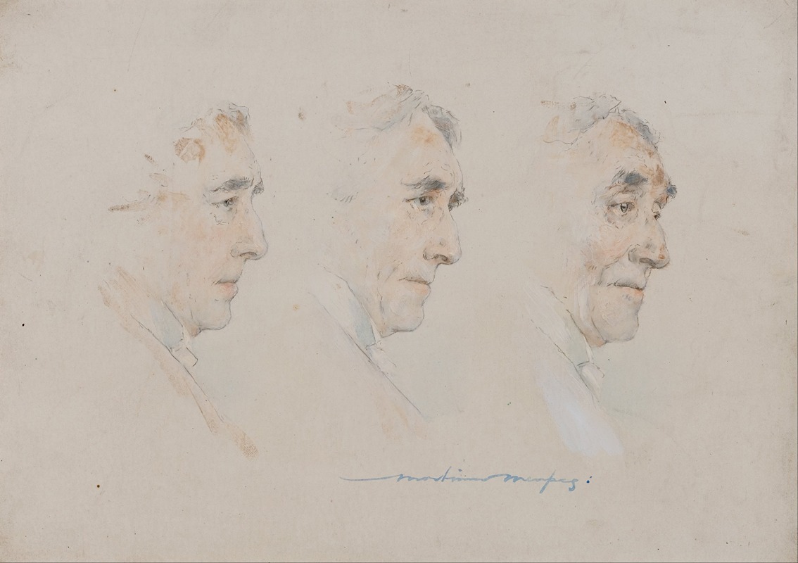 Mortimer Menpes - Triple portrait of Sir Henry Irving
